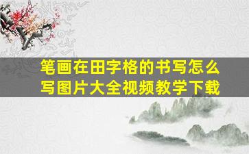 笔画在田字格的书写怎么写图片大全视频教学下载