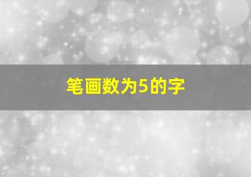 笔画数为5的字