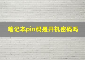 笔记本pin码是开机密码吗