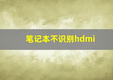 笔记本不识别hdmi