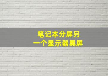 笔记本分屏另一个显示器黑屏