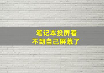 笔记本投屏看不到自己屏幕了