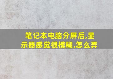 笔记本电脑分屏后,显示器感觉很模糊,怎么弄