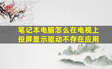 笔记本电脑怎么在电视上投屏显示驱动不存在应用