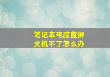 笔记本电脑蓝屏关机不了怎么办