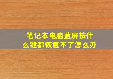 笔记本电脑蓝屏按什么键都恢复不了怎么办