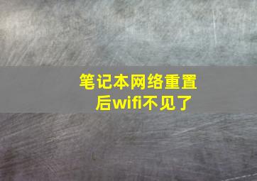 笔记本网络重置后wifi不见了