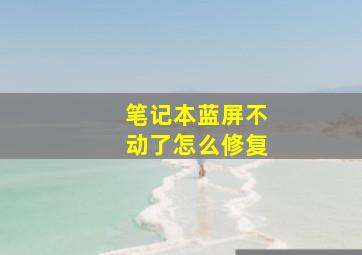 笔记本蓝屏不动了怎么修复