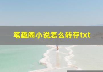 笔趣阁小说怎么转存txt