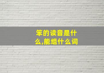 笨的读音是什么,能组什么词