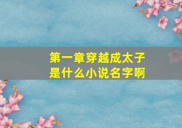 第一章穿越成太子是什么小说名字啊