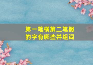 第一笔横第二笔撇的字有哪些并组词