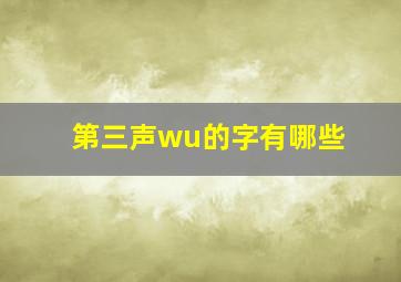 第三声wu的字有哪些