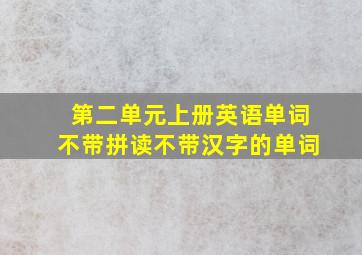 第二单元上册英语单词不带拼读不带汉字的单词