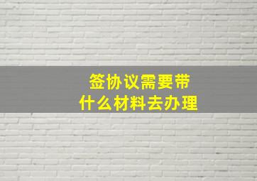 签协议需要带什么材料去办理