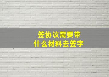 签协议需要带什么材料去签字