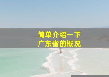 简单介绍一下广东省的概况