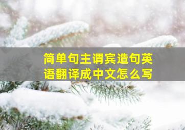 简单句主谓宾造句英语翻译成中文怎么写