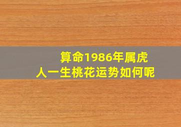 算命1986年属虎人一生桃花运势如何呢