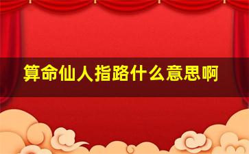 算命仙人指路什么意思啊