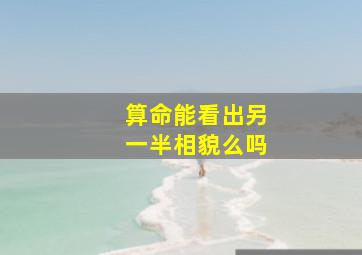 算命能看出另一半相貌么吗