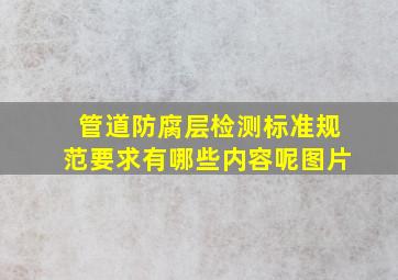 管道防腐层检测标准规范要求有哪些内容呢图片