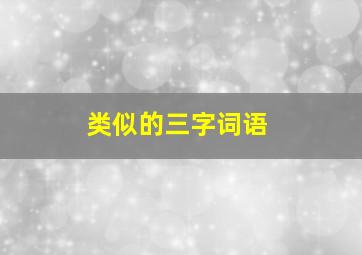 类似的三字词语