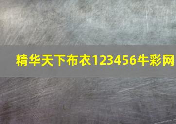 精华天下布衣123456牛彩网