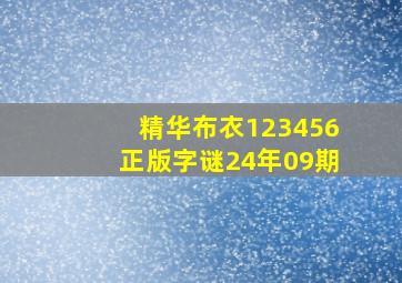 精华布衣123456正版字谜24年09期