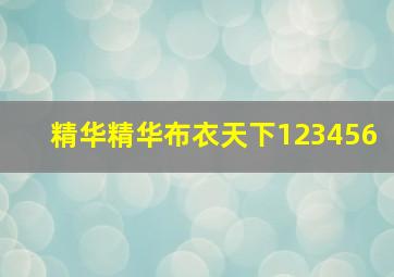 精华精华布衣天下123456