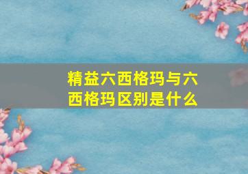 精益六西格玛与六西格玛区别是什么