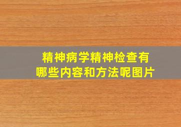 精神病学精神检查有哪些内容和方法呢图片