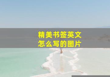 精美书签英文怎么写的图片