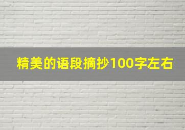 精美的语段摘抄100字左右