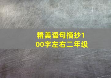 精美语句摘抄100字左右二年级