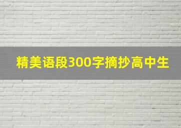 精美语段300字摘抄高中生