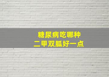 糖尿病吃哪种二甲双胍好一点