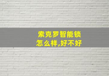 索克罗智能锁怎么样,好不好