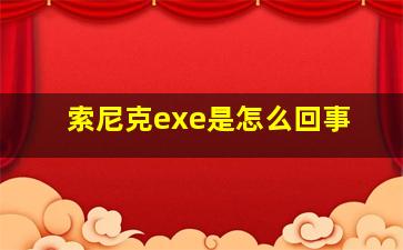 索尼克exe是怎么回事