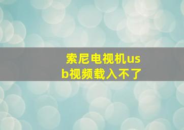 索尼电视机usb视频载入不了