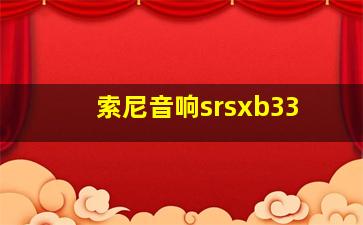 索尼音响srsxb33