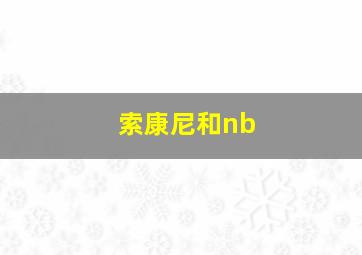 索康尼和nb