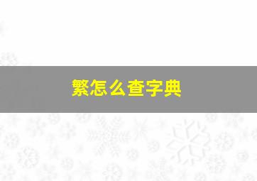 繁怎么查字典