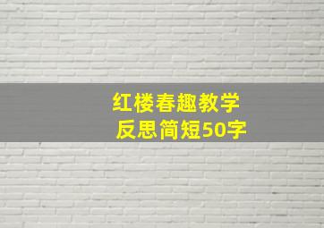 红楼春趣教学反思简短50字