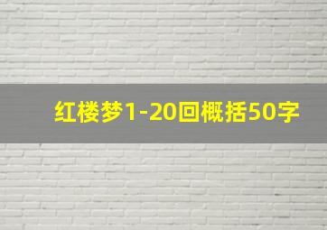 红楼梦1-20回概括50字