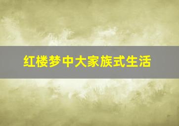 红楼梦中大家族式生活