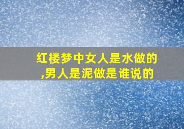 红楼梦中女人是水做的,男人是泥做是谁说的