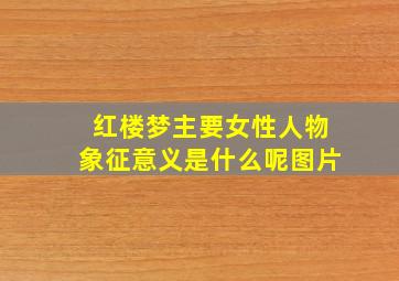 红楼梦主要女性人物象征意义是什么呢图片