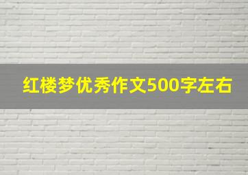 红楼梦优秀作文500字左右