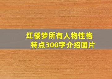 红楼梦所有人物性格特点300字介绍图片